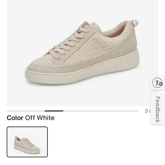 NEW Dolce Vita Nicona Women's Cream Woven Sneakers - Picture 4 of 7